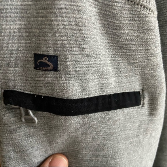 Carbon2Cobalt Gray Ottoman Rib Knit 1/4 Zip Accelerated Sweatshirt Men Med - Picture 4 of 7